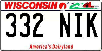 WI license plate 332NIK