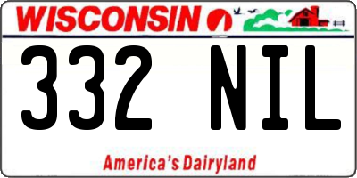 WI license plate 332NIL