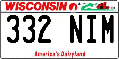WI license plate 332NIM