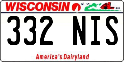 WI license plate 332NIS