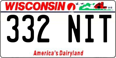 WI license plate 332NIT