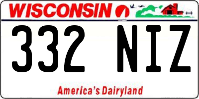 WI license plate 332NIZ