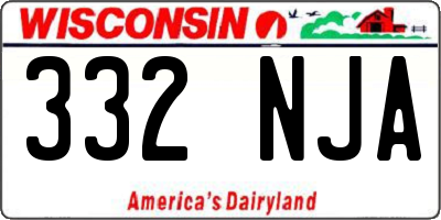 WI license plate 332NJA
