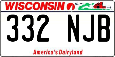 WI license plate 332NJB