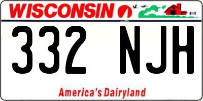 WI license plate 332NJH