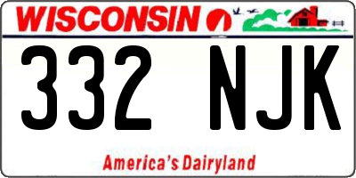 WI license plate 332NJK