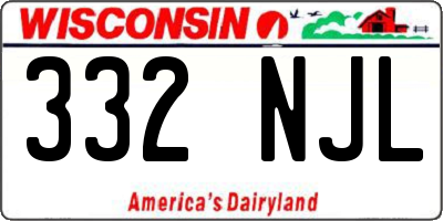 WI license plate 332NJL