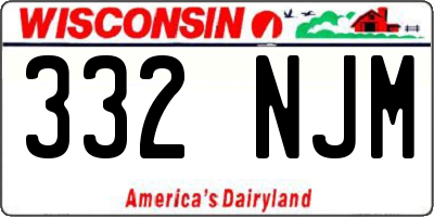 WI license plate 332NJM
