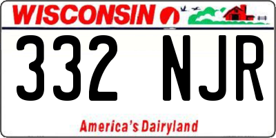 WI license plate 332NJR