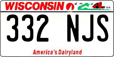 WI license plate 332NJS