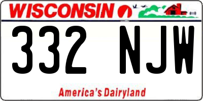 WI license plate 332NJW