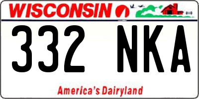 WI license plate 332NKA