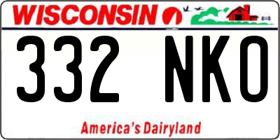 WI license plate 332NKO