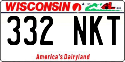 WI license plate 332NKT