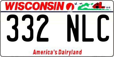 WI license plate 332NLC