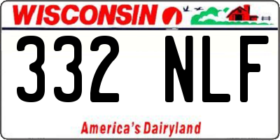WI license plate 332NLF