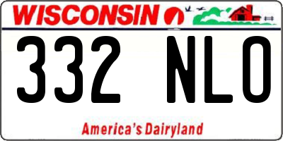 WI license plate 332NLO
