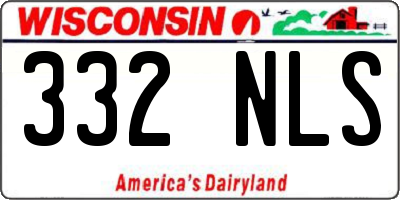 WI license plate 332NLS