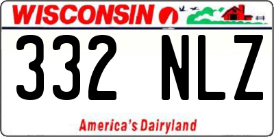 WI license plate 332NLZ
