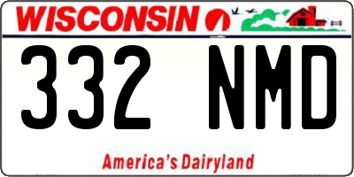 WI license plate 332NMD