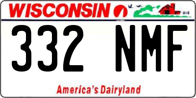 WI license plate 332NMF