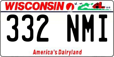 WI license plate 332NMI