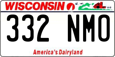 WI license plate 332NMO