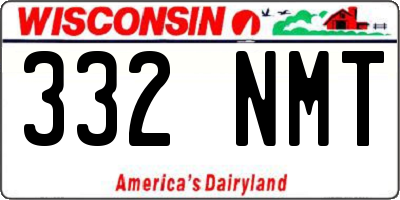WI license plate 332NMT
