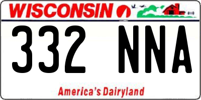 WI license plate 332NNA