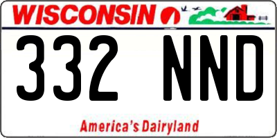 WI license plate 332NND
