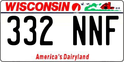 WI license plate 332NNF