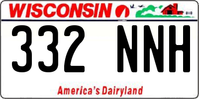 WI license plate 332NNH