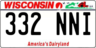 WI license plate 332NNI