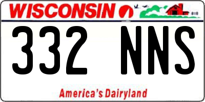 WI license plate 332NNS