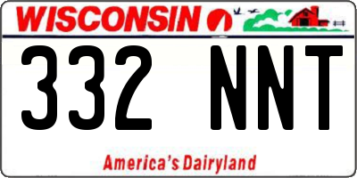 WI license plate 332NNT