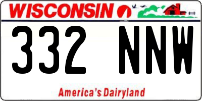 WI license plate 332NNW