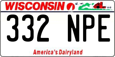 WI license plate 332NPE