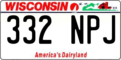 WI license plate 332NPJ