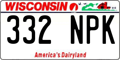 WI license plate 332NPK