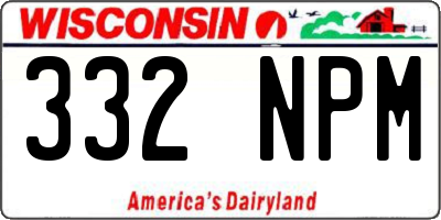 WI license plate 332NPM