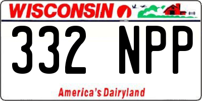 WI license plate 332NPP