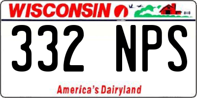 WI license plate 332NPS