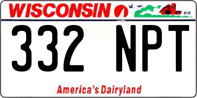 WI license plate 332NPT