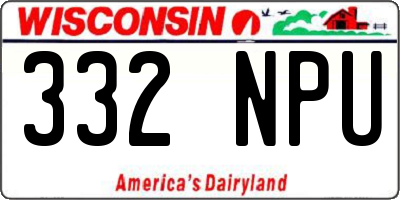 WI license plate 332NPU
