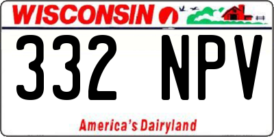 WI license plate 332NPV