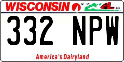 WI license plate 332NPW