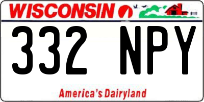 WI license plate 332NPY