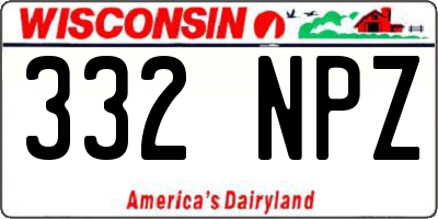 WI license plate 332NPZ