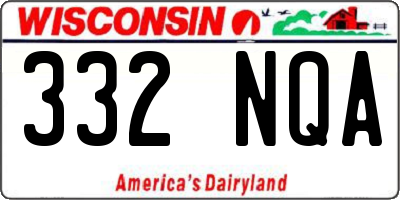 WI license plate 332NQA