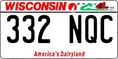 WI license plate 332NQC